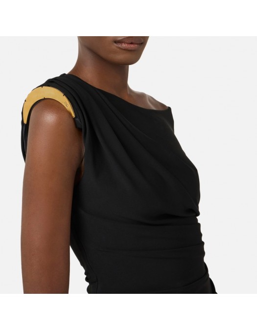 Rochie ELISABETTA FRANCHI, Dress in crêpe jersey fabric with jewel strap - AB90661E2110