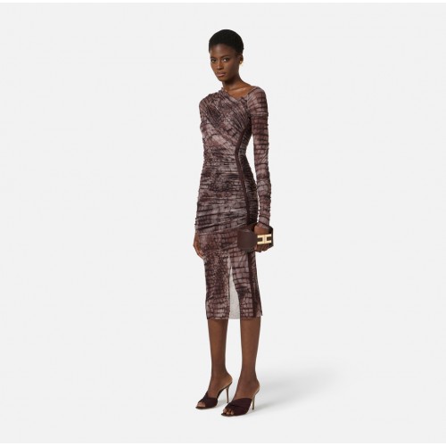Rochie ELISABETTA FRANCHI, tulle fabric with alligator print