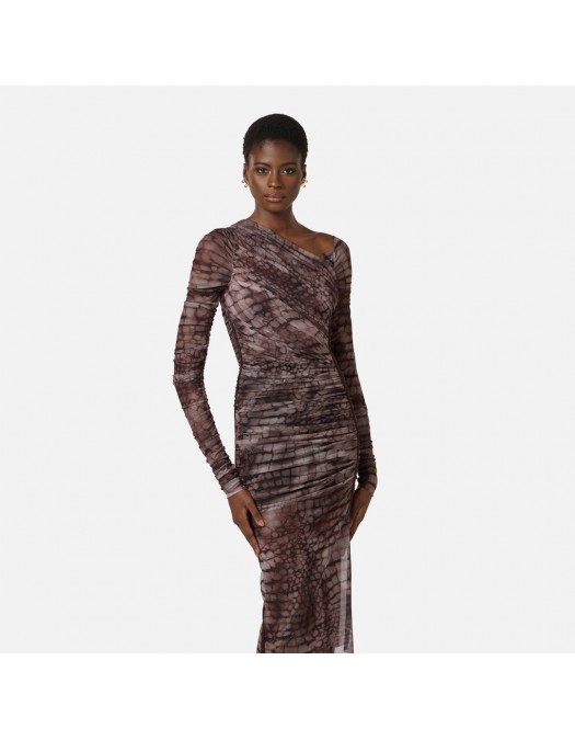 Rochie ELISABETTA FRANCHI, tulle fabric with alligator print - AB91361E2644