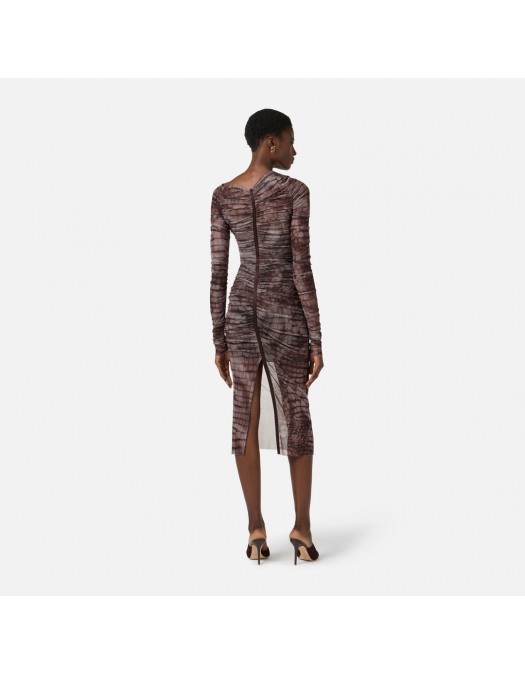 Rochie ELISABETTA FRANCHI, tulle fabric with alligator print - AB91361E2644