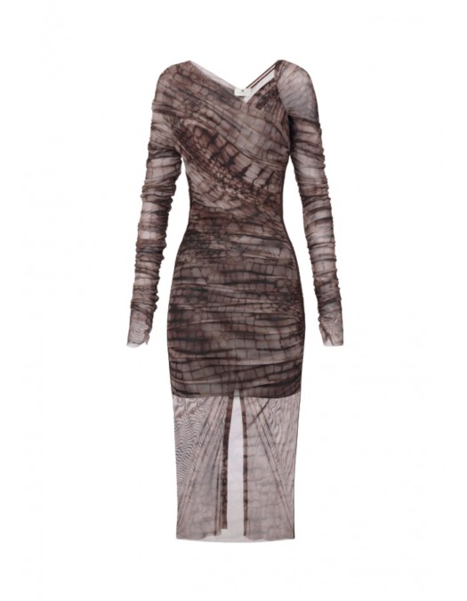 Rochie ELISABETTA FRANCHI, tulle fabric with alligator print - AB91361E2644