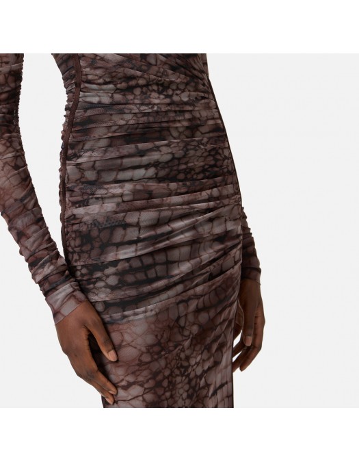 Rochie ELISABETTA FRANCHI, tulle fabric with alligator print - AB91361E2644