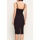Rochie ELISABETTA FRANCHI, Crêpe Dress with Bustier Top and Exposed Stitching - AB91861E2110