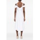 Rochie ELISABETTA FRANCHI, Stretch cotton dress with jewel chain, Alb - AB92161E2100