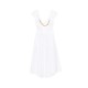 Rochie ELISABETTA FRANCHI, Stretch cotton dress with jewel chain, Alb - AB92161E2100
