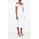 Rochie ELISABETTA FRANCHI, Stretch cotton dress with jewel chain, Alb - AB92161E2100