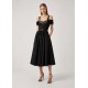Rochie ELISABETTA FRANCHI, Stretch cotton dress with jewel chain, Negru - AB92161E2110
