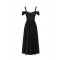 Rochie ELISABETTA FRANCHI, Stretch cotton dress with jewel chain, Negru