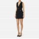 Rochie ELISABETTA FRANCHI, Mini dress in double layer stretch crêpe fabric with logo details, Negru - AB92461E2110