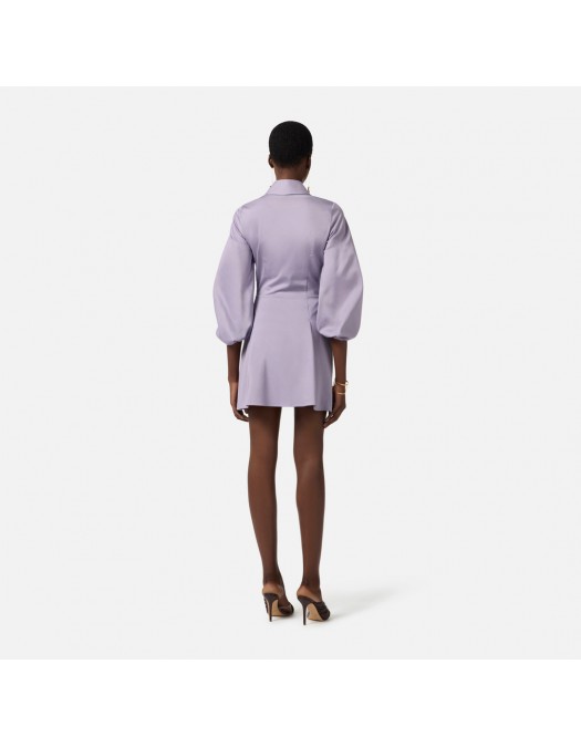 Rochie ELISABETTA FRANCHI, Stretch cotton mini dress, Mov - AB94062E2EV7