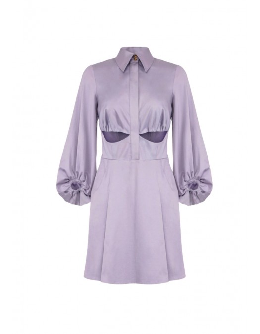 Rochie ELISABETTA FRANCHI, Stretch cotton mini dress, Mov - AB94062E2EV7