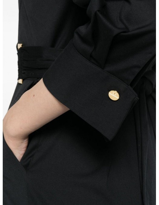 Rochie ELISABETTA FRANCHI, Elegant dress with waist belt and front slit in black color - AB95562E2110