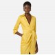 Rochie ELISABETTA FRANCHI, Elegant dress with waist belt, Galben - AB95562E2EV4