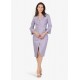 Rochie ELISABETTA FRANCHI, Elegant dress with waist belt and front slit, Violet - AB95562E2EV7