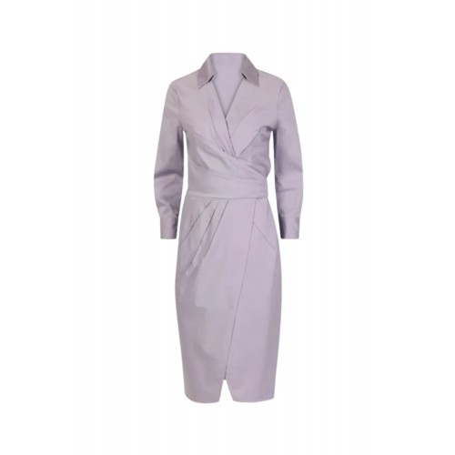 Rochie ELISABETTA FRANCHI, Elegant dress with waist belt and front slit, Violet