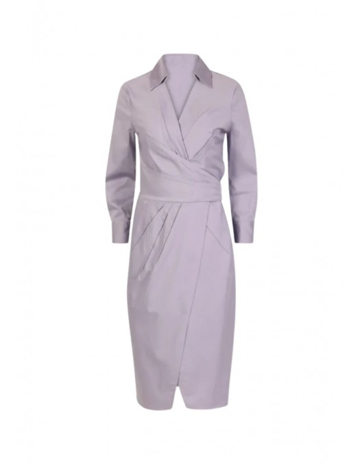 Rochie ELISABETTA FRANCHI, Elegant dress with waist belt and front slit, Violet - AB95562E2EV7