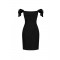 Rochie ELISABETTA FRANCHI, Linen-blend mini dress, Negru