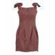 Rochie ELISABETTA FRANCHI, Linen-blend mini dress, Maro - AB96862E2600