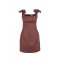 Rochie ELISABETTA FRANCHI, Linen-blend mini dress, Maro