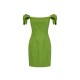 Rochie ELISABETTA FRANCHI, Linen-blend mini dress, Verde - AB96862E2EV3
