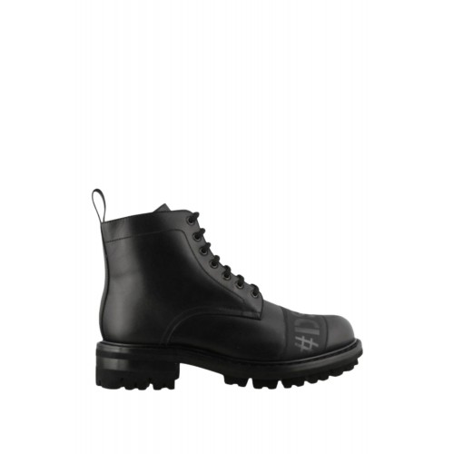 Ghete Dsquared2, Piele, Logo insert, Negru