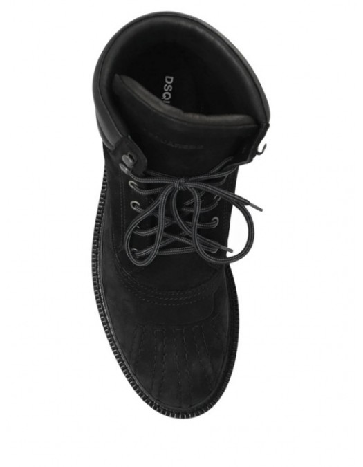 Ghete DSQUARED2, Black padded ankle lace, up round toe - ABM0159097085462124
