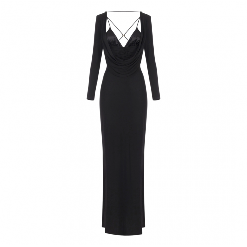 ROCHIE ELISABETTA FRANCHI, Red Carpe, Satin Bra, Black