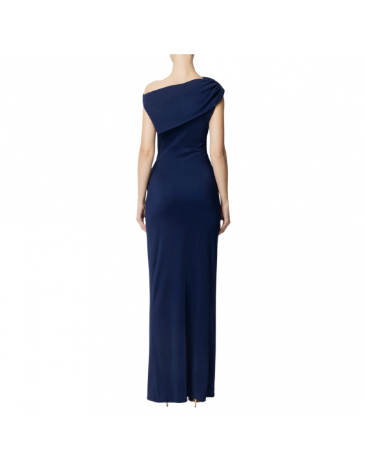 ROCHIE ELISABETTA FRANCHI, Red Carpet Jersey, Asymmetric, Marine Blue - ABR0551E2DC8 ROCHIE ELISABETTA FRANCHI, Red Carpet Jersey, Asymmetric, Marine Blue - ABR0551E2DC8