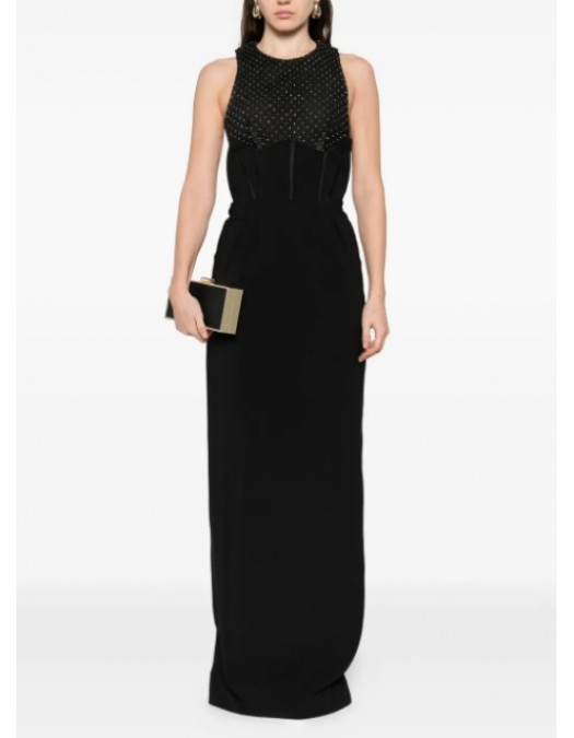 Rochie ELISABETTA FRANCHI, Crystal-embellished open-back maxi dress - ABR1261E2110