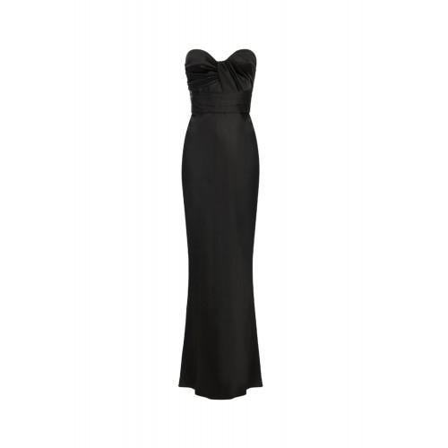 Rochie ELISABETTA FRANCHI, Red Carpet dress in satin fabric, Negru