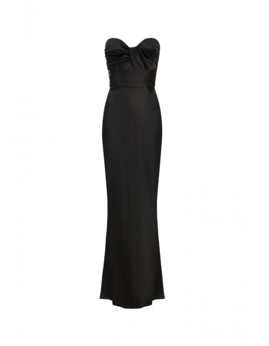 Rochie ELISABETTA FRANCHI, Red Carpet dress in satin fabric, Negru - ABR1267E2110
