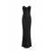 Rochie ELISABETTA FRANCHI, Red Carpet dress in satin fabric, Negru