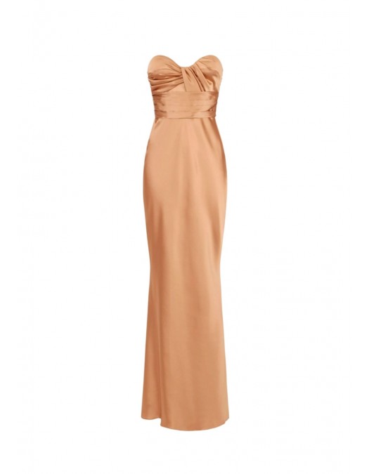 Rochie ELISABETTA FRANCHI, Red Carpet dress in satin fabric, Nude - ABR1267E2EV8
