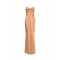 Rochie ELISABETTA FRANCHI, Red Carpet dress in satin fabric, Nude