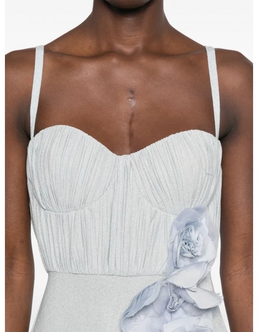ROCHIE ELISABETTA FRANCHI, Floral Details, Long, Pastel Blue - ABR2252E2A28 ROCHIE ELISABETTA FRANCHI, Floral Details, Long, Pastel Blue - ABR2252E2A28