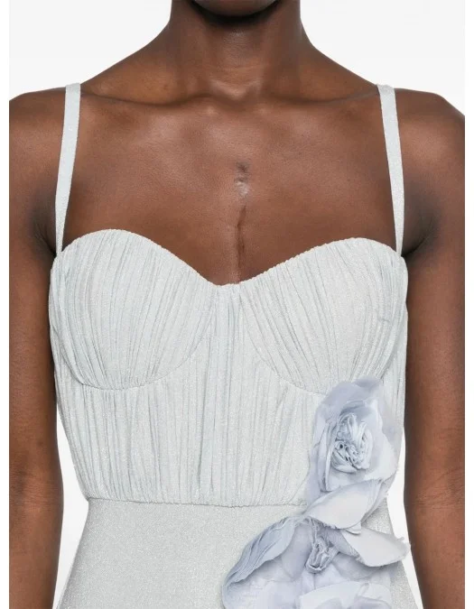 ROCHIE ELISABETTA FRANCHI, Floral Details, Long, Pastel Blue - ABR2252E2A28 ROCHIE ELISABETTA FRANCHI, Floral Details, Long, Pastel Blue - ABR2252E2A28