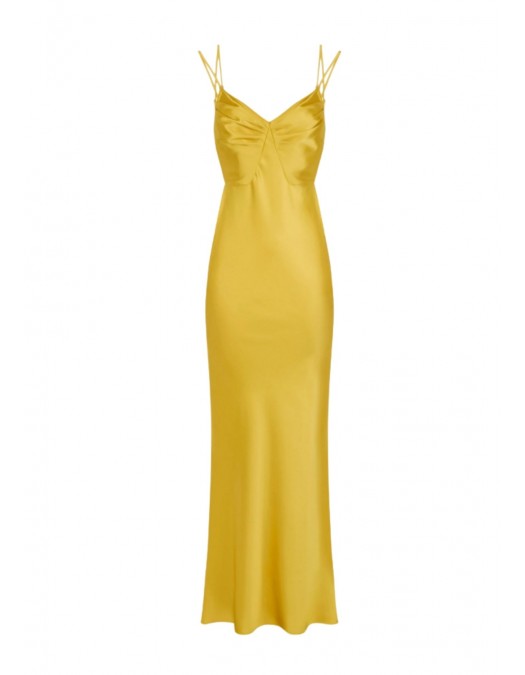 Rochie ELISABETTA FRANCHI, twisted strap maxi dress, Galben - ABR3362E2EV4