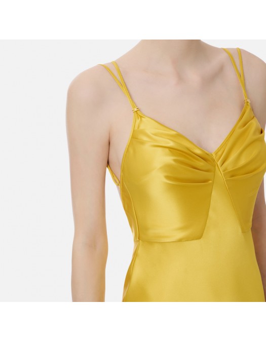 Rochie ELISABETTA FRANCHI, twisted strap maxi dress, Galben - ABR3362E2EV4