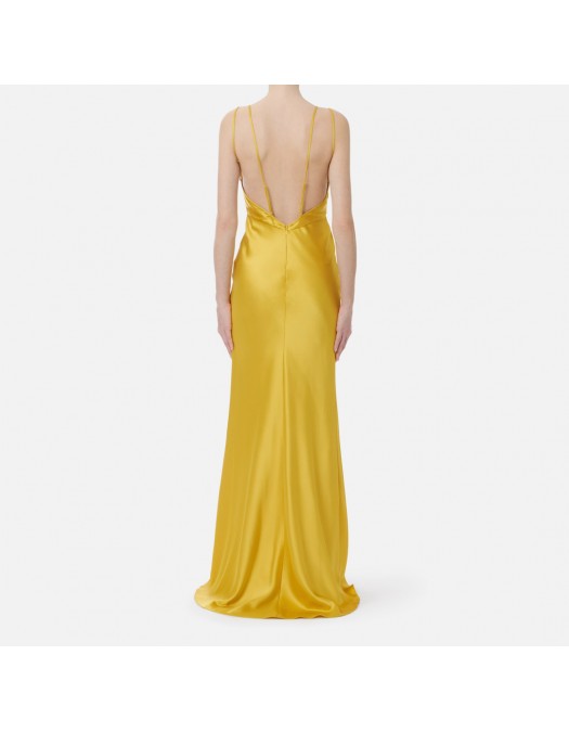 Rochie ELISABETTA FRANCHI, twisted strap maxi dress, Galben - ABR3362E2EV4