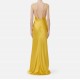 Rochie ELISABETTA FRANCHI, twisted strap maxi dress, Galben - ABR3362E2EV4