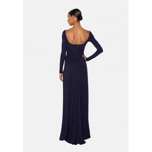 Rochie ELISABETTA FRANCHI, Red Carpet dress in crêpe jersey, Bleumarin