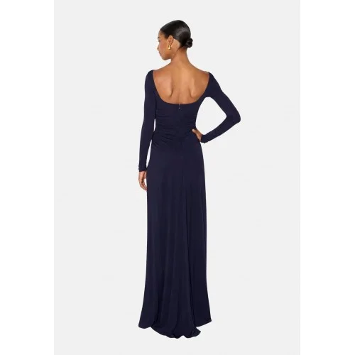 Rochie ELISABETTA FRANCHI, Red Carpet dress in crêpe jersey, Bleumarin