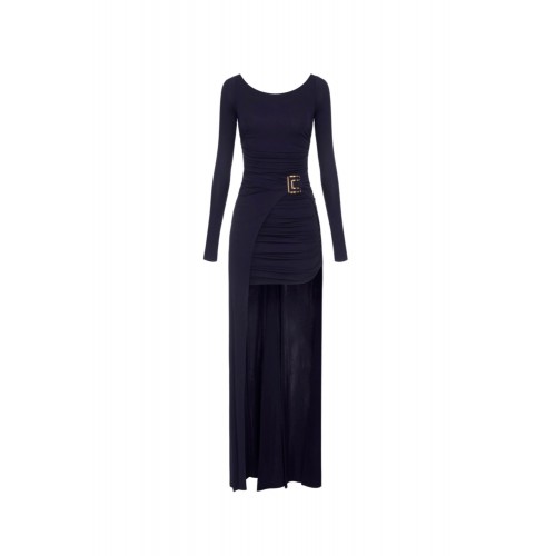 Rochie ELISABETTA FRANCHI, Red Carpet dress in crêpe jersey, Bleumarin