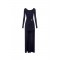 Rochie ELISABETTA FRANCHI, Red Carpet dress in crêpe jersey, Bleumarin
