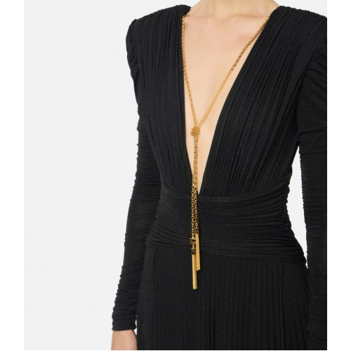 ROCHIE ELISABETTA FRANCHI, Red carpet dress, Colier auriu atasat, Negru ROCHIE ELISABETTA FRANCHI, Red carpet dress, Colier auriu atasat, Negru