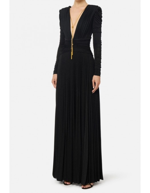 ROCHIE ELISABETTA FRANCHI, Red carpet dress, Colier auriu atasat, Negru - ABR4057E2110