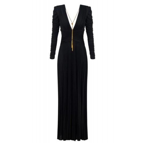 ROCHIE ELISABETTA FRANCHI, Red carpet dress, Colier auriu atasat, Negru ROCHIE ELISABETTA FRANCHI, Red carpet dress, Colier auriu atasat, Negru