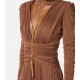 ROCHIE ELISABETTA FRANCHI, Red carpet dress, Colier auriu atasat, Bej - ABR4057E2EC1
