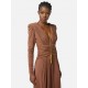ROCHIE ELISABETTA FRANCHI, Red carpet dress, Colier auriu atasat, Bej - ABR4057E2EC1