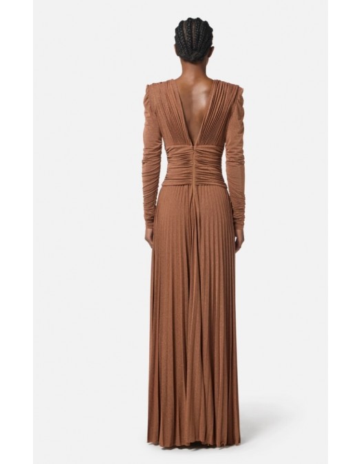 ROCHIE ELISABETTA FRANCHI, Red carpet dress, Colier auriu atasat, Bej - ABR4057E2EC1